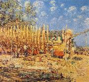 Building a Schooner, Provincetown Childe Hassam